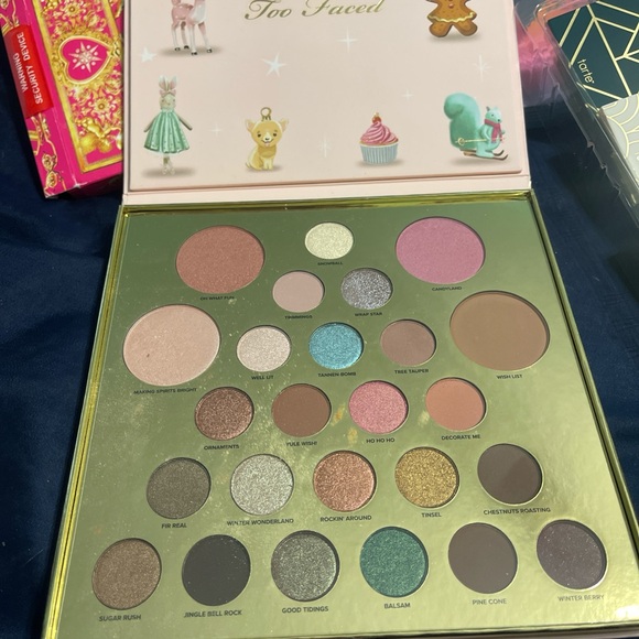 Too Faced Merry Merry Makeup Palette with Pink and Green Design - Picture 3 of 3